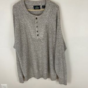 Redhead Brown Tweed Cotton Blend Sweater with Button Packet Size XL